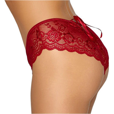 Cottelli Crotchless Panty Red-1