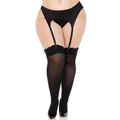 Leg Avenue Lace Top Opaque Thigh Highs UK 14 to 18-0