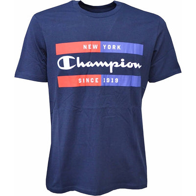 Herren Kurzarm-T-Shirt Champion Crewneck Blau
