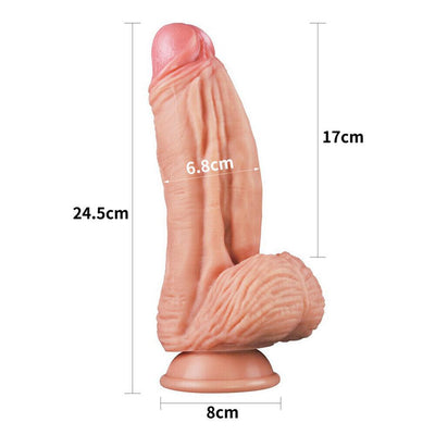 Lovetoy 10 Inch Dual Layered Silicone Cock-1