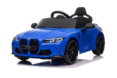 BMW M4, 12 volt, music module, leather seat, rubber tires (SX2418) - blue - tjoplaza.eu