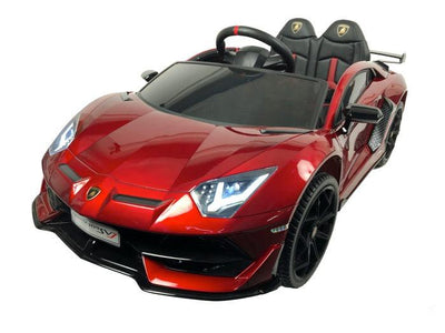 Lamborghini Aventador 12v, music module, leather seat, rubber EVA tires (HL328) - red - tjoplaza.eu