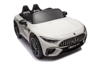 Mercedes-Benz SL63 12 volt, music module, leather seat, rubber tires (DK-SL63) - white - tjoplaza.eu