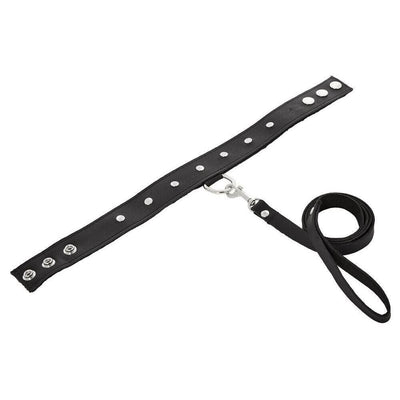 SportSheets Leather Leash And Collar-1